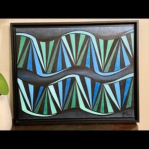 Flowing whaters of Aquarius painting J. Cruz original art hand painted zodiac